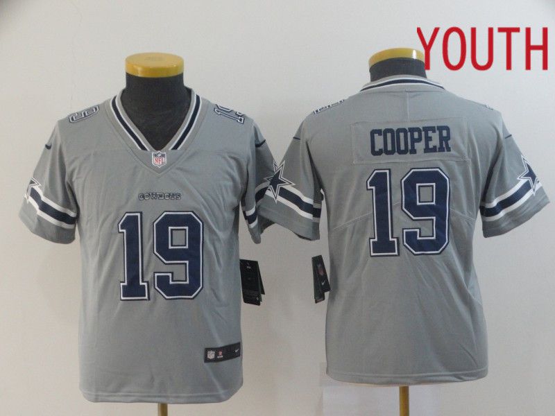 Youth Dallas cowboys #19 Cooper 2019 Vapor Untouchable Nike Gray Inverted Elite Playe NFL Jerseys